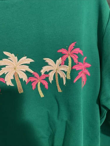 Neu mit Etikett Lilly Pulitzer Ballade Sweatshirt Geige Blatt grün Palmen L - Bild 5 von 7