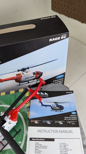 Rage RC Hero-Copter Küstenwache Hubschrauber Heli Radio Control Lipo RTF - Bild 8 von 20