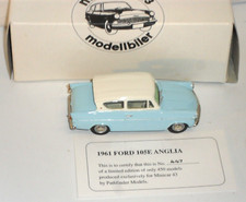 1:43 model car:1961 FORD ANGLIA 105E Ltd Edition Blue & White (hand-built) Boxed