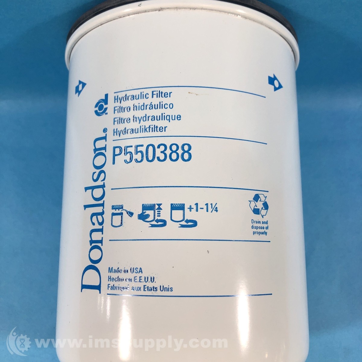 Filtro Idraulico Donaldson P550388 - Spin-On, Diametro 123.5 Mm, Lunghezza 169.2 Mm