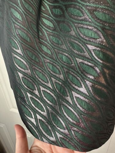 Nueva Falda TIBI Verde Esmeralda Jacquard Mini Gris Metálico Hebilla Plisada Talla 8 - Imagen 3 de 8