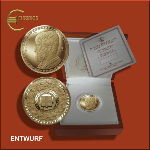 200 Euro Gedenkmünze Griechenland Gold 2014 PP Proof " Aristoteles "