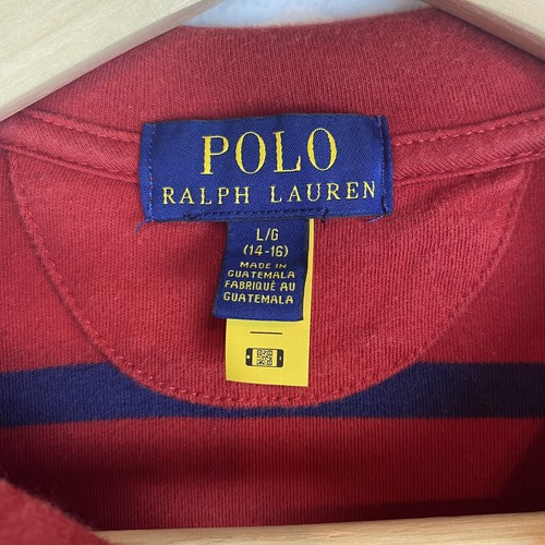 Polo Ralph Lauren Boys Large 14-16 Stripe Cotton Long Sleeve 1/4 Zip Pullover - Picture 3 of 6