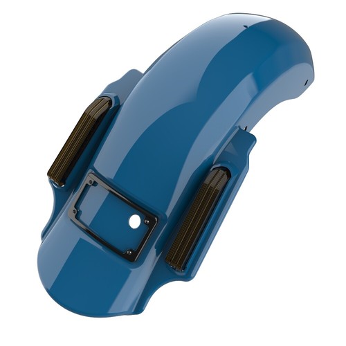 Guardabarros trasero extendido Advanblack Billiard Teal Dominator para Harley 14+ - Imagen 8 de 11