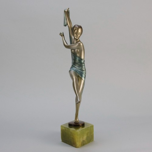 Early 20th Century Art Deco Bronze entitled "Dancer with Scarf" by Josef Lorenzl - Picture 8 of 11