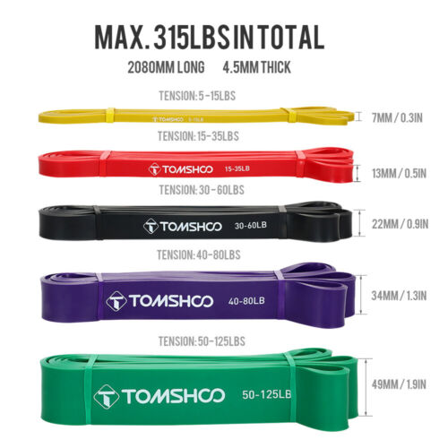 TOMSHOO Resistance Loop Bands Set Powerlifting Übungsbänder für Home Gym Z4K9 - Bild 4 von 12