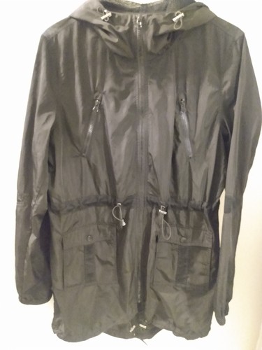 Women's Betsy Johnson Performance Size Small Black Parka Rain Jacket with Hood - Picture 2 of 15