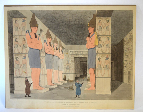 Impresión Grabada a Color A. Aglio "Ver Interior Templo Ybsambul en Nubia" 1820 - Imagen 2 de 15