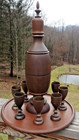 Wooden Wine/Cordial Set-Decanter with Cap, Serving Tray/8 Cups