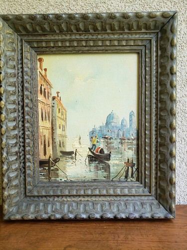 Vintage Oil Painting on Masonite Board ''Venice, Grand Canal” - Picture 7 of 16