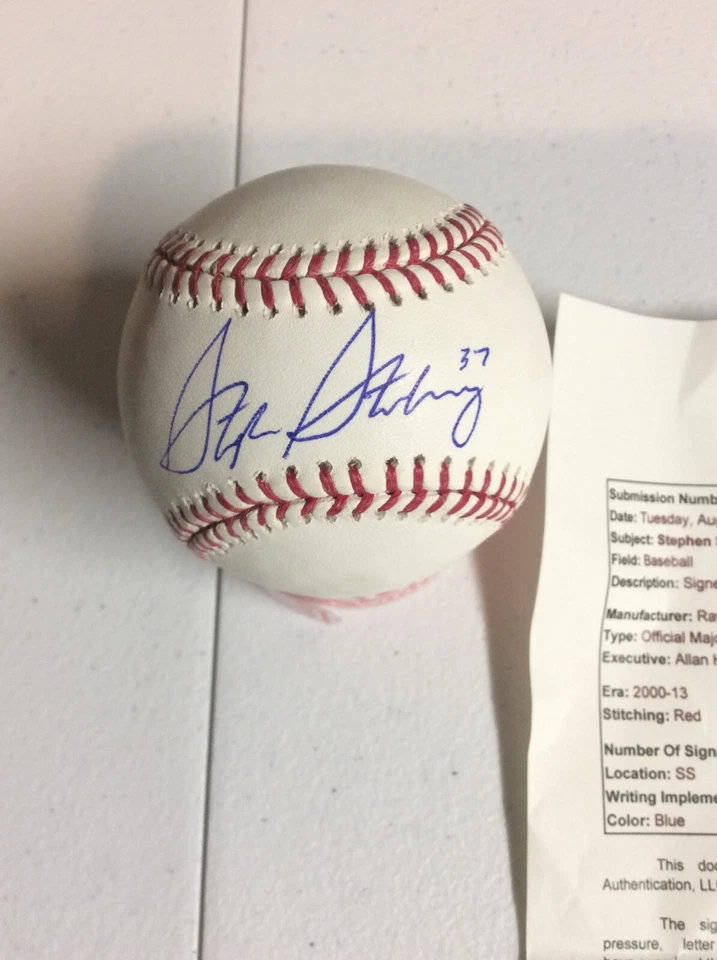 Stephen Strasburg Autograph Signed OMLB Authenicated JSA Full Letter“ Nationals” - Image 3 of 4