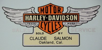 Download Harley Davidson Dealer Decal Claude Salmon 2 X 3 Waterslide As Original Cool Ebay