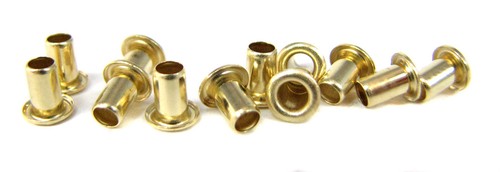 12pc. "Short Shaft" Brass Eyelets - Cigar Box Guitar String Ferrules - Picture 1 of 3