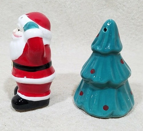 JUEGO DE AGITADORES DE SAL Y PIMIENTA ÁRBOL DE NAVIDAD SANTA CLAUS CERÁMICA - Imagen 3 de 12