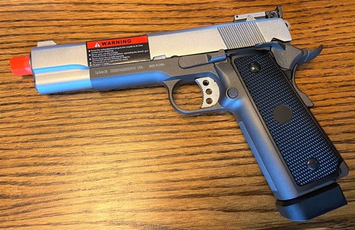 Metal CO2 Blowback Airsoft Gun 1911 HI-CAPA Silver Color Slide 350 FPS - Picture 3 of 3