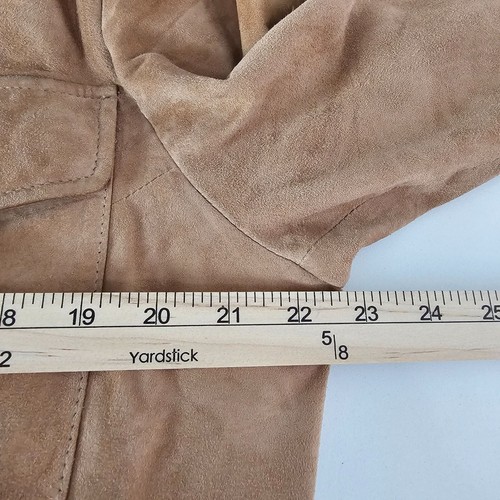 Tasso Elba Brown Suede Leather Chore Coat Front Pockets Vintage Mens L - Picture 19 of 21