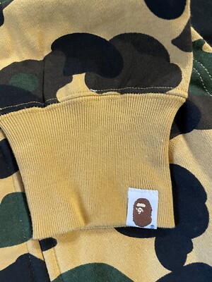 NEW BAPE 1st Camo Shark Full Zip Hoodie Yellow Size S-XXL FW23
