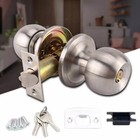 Three-Pole Ball Lock Indoor Door Entry Lock Handle With 3Keys Bedroom LivingRoom
