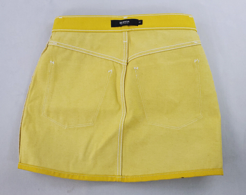 Hudson women Viper mini jean skirt W834TBG CTRN yellow cotton sz 25 - Picture 9 of 10