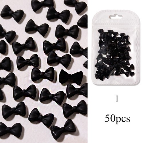 50pcs Manicure Bow Resin Nail Jewelry Accessories 3D Ribbon Nails Art Decoration - Picture 8 of 22