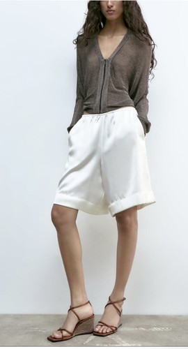 Zara Keilsandalen Kristalldetail Größe US 9 eckige Zehenpartie Knöchelriemen neu braun - Bild 4 von 18