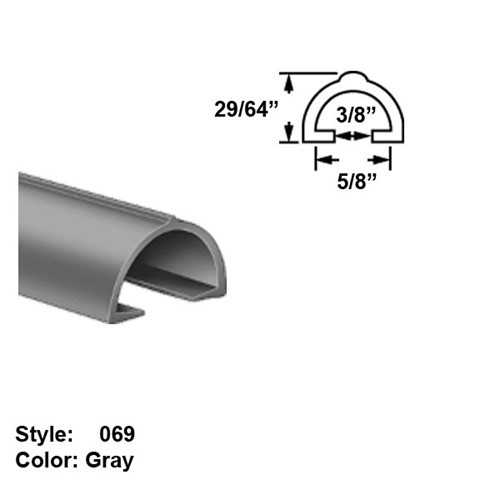 Half-Round MDS-Filled Nylon Plastic Push-On Trim - Ht. 29/64" x Wd. 3/8", 6 ft - Picture 1 of 1