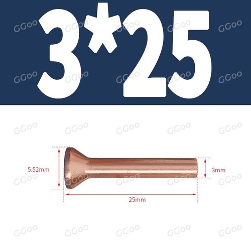 Solid Copper Countersunk Head Rivets DIN 661 M2 M2.5 M3 M4 M5 M6 M8 - Picture 26 of 71