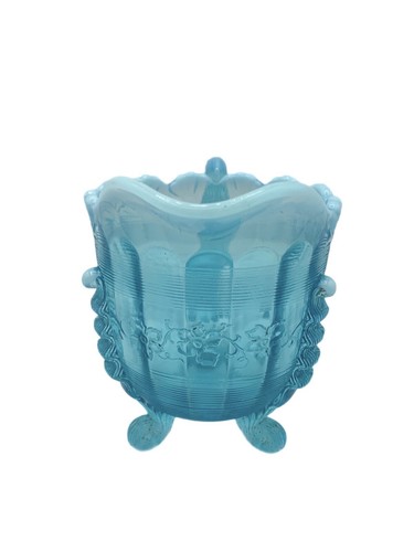 Northwood Fluted Scrolls Glass Creamer Blue Opalescent Early American Pattern - Picture 2 of 7