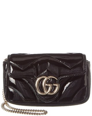Gucci Gg Marmont Super Mini Patent Shoulder Bag Women's