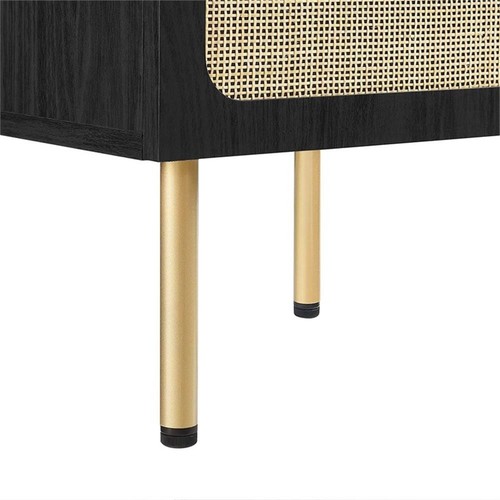 Modway Chaucer 18" Wood & Rattan Bathroom Vanity in Black/White - Picture 13 of 16
