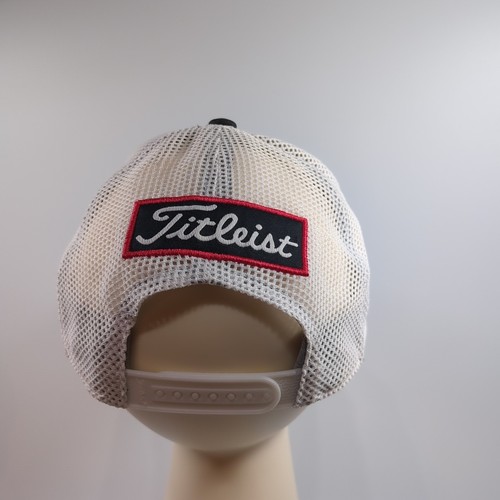 Titleist Pro V1 Footjoy FJ Snap Back Golf Hat Cap Black And White Mesh Back  - Picture 4 of 9