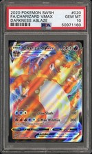 2020 Pokemon SWSH Charizard Vmax Darkness Ablaze 020/189 PSA 10 - FAST FREE SHIP