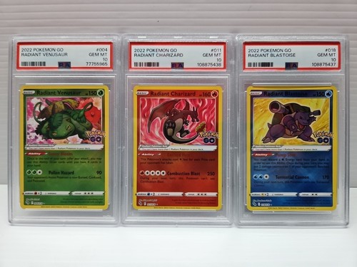 PSA 10 Set - Radiant Venusaur, Charizard, Blastoise 004, 011, 018 - Pokemon Go
