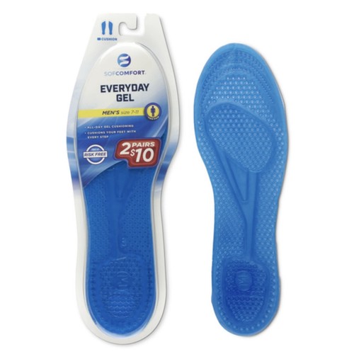Sofcomfort Herren Everyday Gel Einlegesohlen - 2er Pack - All Day Dushioning Schuheinlage