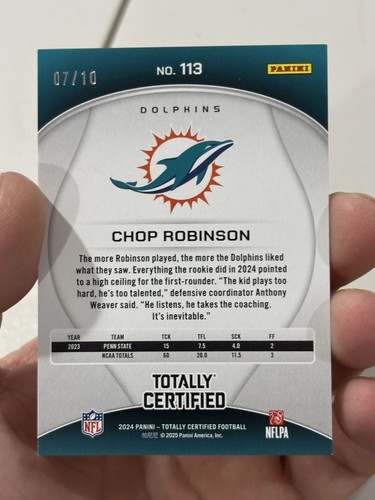 2024 Panini Totally Certified Chop Robinson Gold /10 RC GOLD - Bild 2 von 2