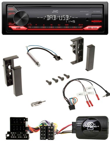 JVC MP3 DAB 1DIN Lenkrad USB Autoradio für Audi A2 A3 A4 A6 1999-2000