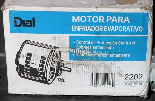 Dial Evaporative Cooler Motor 1/3 HP 2 Speed 2202 115 Volt  - Picture 2 of 7
