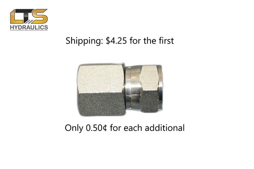Adaptateur zingué pivotant 1/4" femelle NPT x 1/4" femelle JIC 6506-04-04