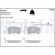 DELPHI Bremsbeläge ohne Zubehör Hinten Rechts Links für OPEL Movano B RENAULT 