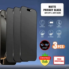 3 PCS Matte Privacy Screen Protector for iPhone 16 15 14 13 12 11 Pro, Pro Max