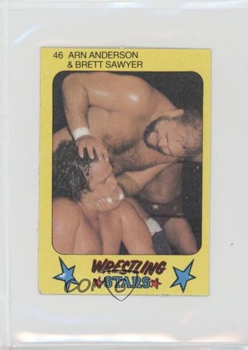 1986 Monty Gum Super Wrestling Stars Arn Anderson & Brett Sawyer #46 - Picture 1 of 6