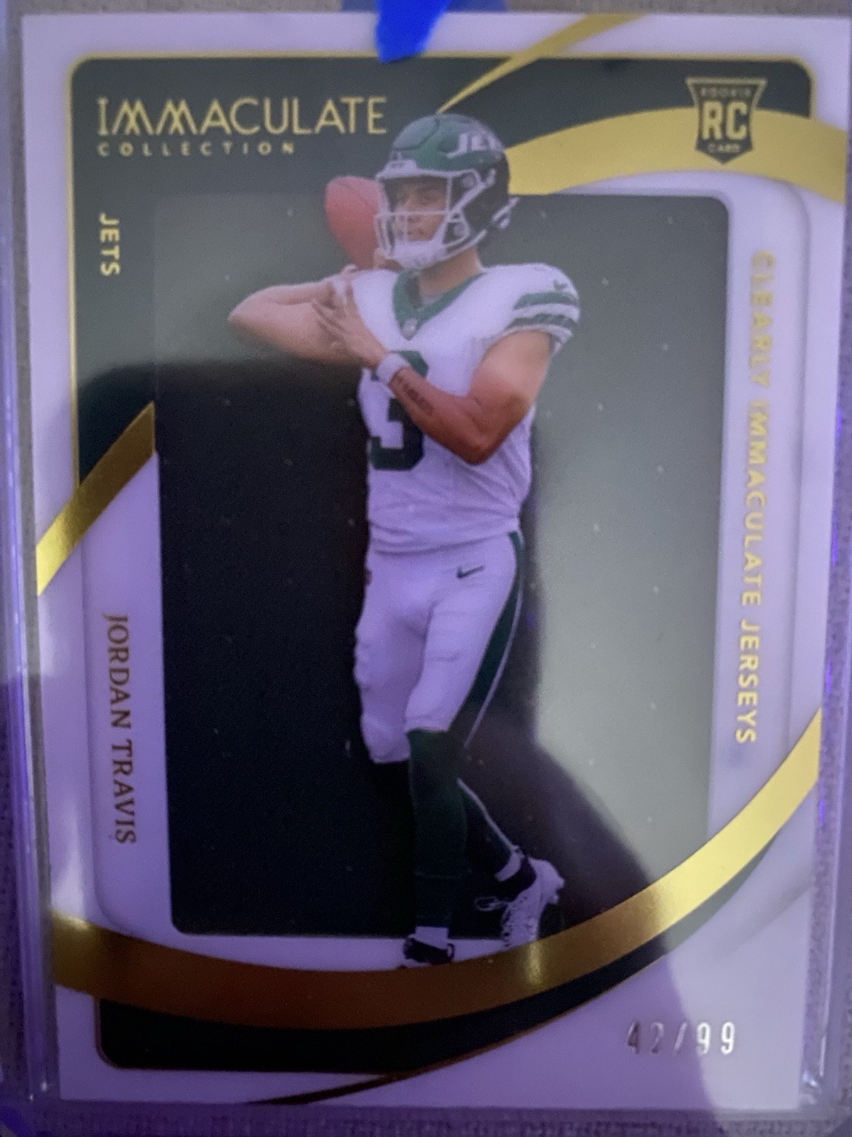 Jordan Travis Panini Immaculate Collection Clearly Immaculate Rookie Jerseys #CIRJJTS Base