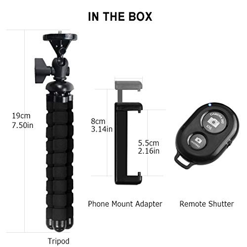 Phone Tripod,Flexible Mini Tripod Travel Stand Holder with Bluetooth Remote - Picture 5 of 5