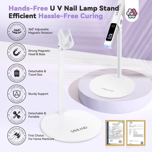 U V Nail Lamp Stand: Sturdy U V Light Stand for Gel Nails Polish 360° Adjustable - Picture 3 of 5