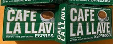 Cafe La Llave Ground coffee espresso Dark roast  10 oz 2 pack Exp 6/27 Vacuum