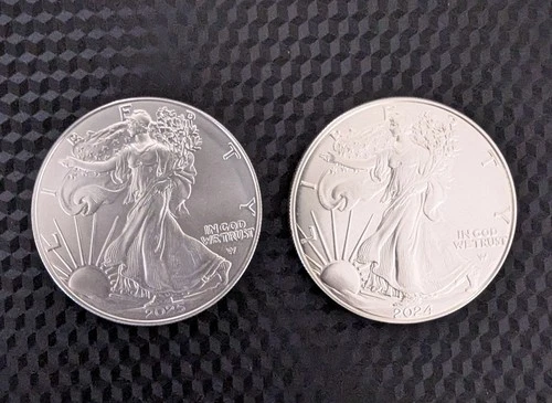 2 × 1 oz Silver Eagle Coins Guaranteed Authentic and Uncirculated