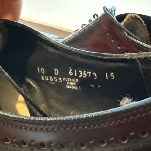 Vintage Florshiem Royal Imperial Shell Cordovan Shoes Mens Size 10 D Wingtip - Picture 16 of 17