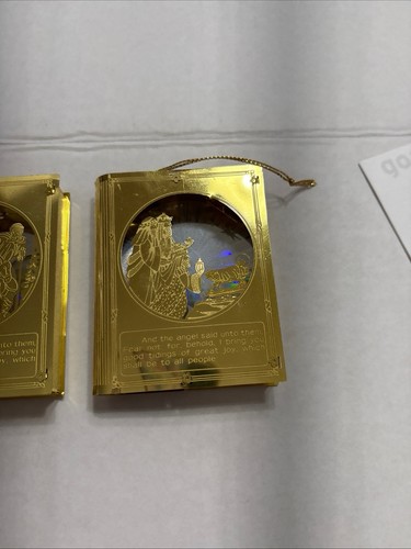 Brass Die Cut  Book Christmas Light Covers Set Of 2 - Picture 1 of 6