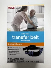 CVS Health Extra-Wide Transfer Belt w/ Handles • 4”x56” • Quick-Release Buckle