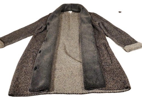 J. Jill Rippstrick Button-Down Long Cardigan Pullover Fleecekragen Gr. L grau - Bild 10 von 10